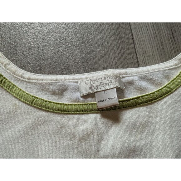 Christopher & Banks Womens XL Green White Polka Dot Cardigan & Tank Set - Picture 9 of 12